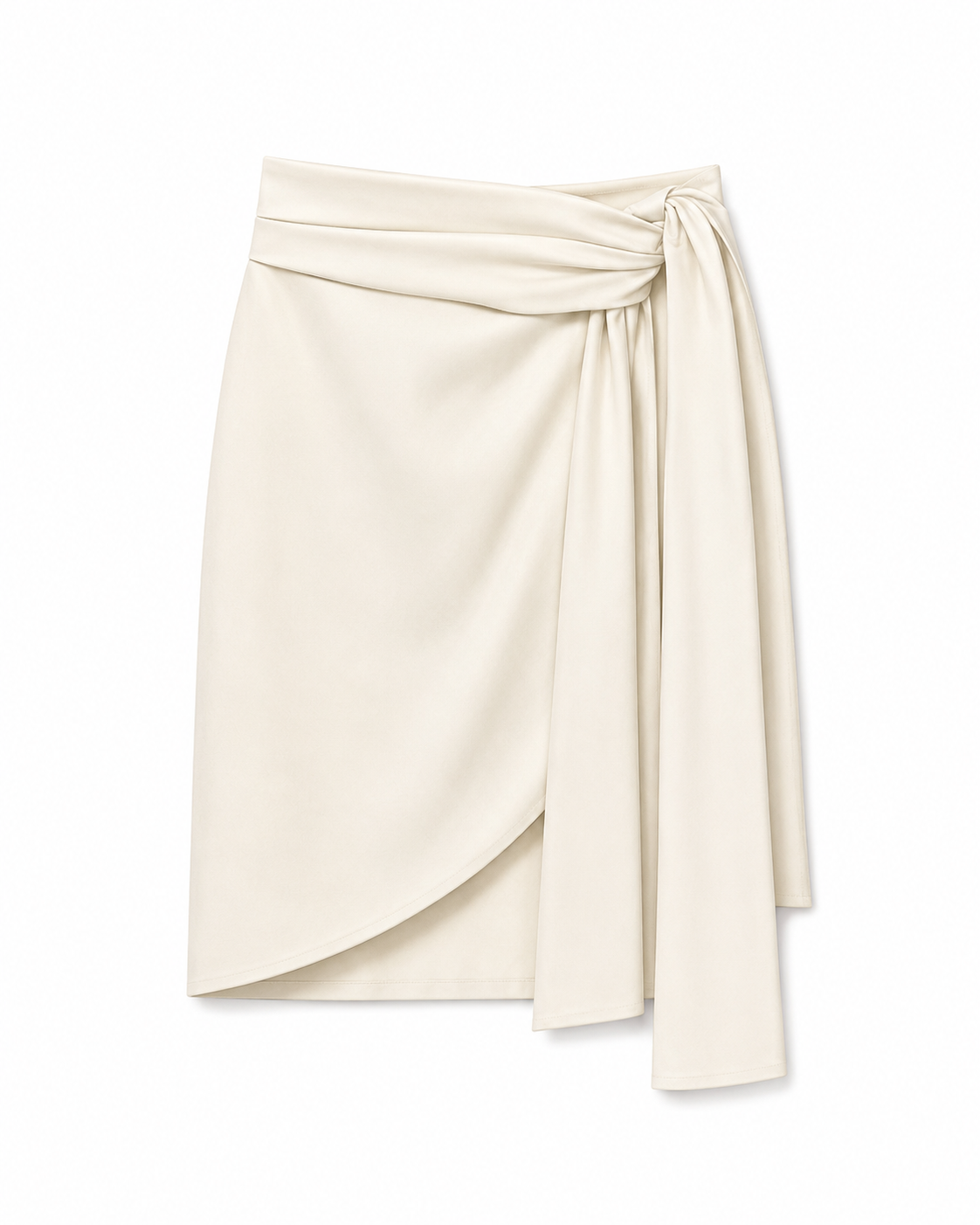 Asymmetric Silk Midi Skirt