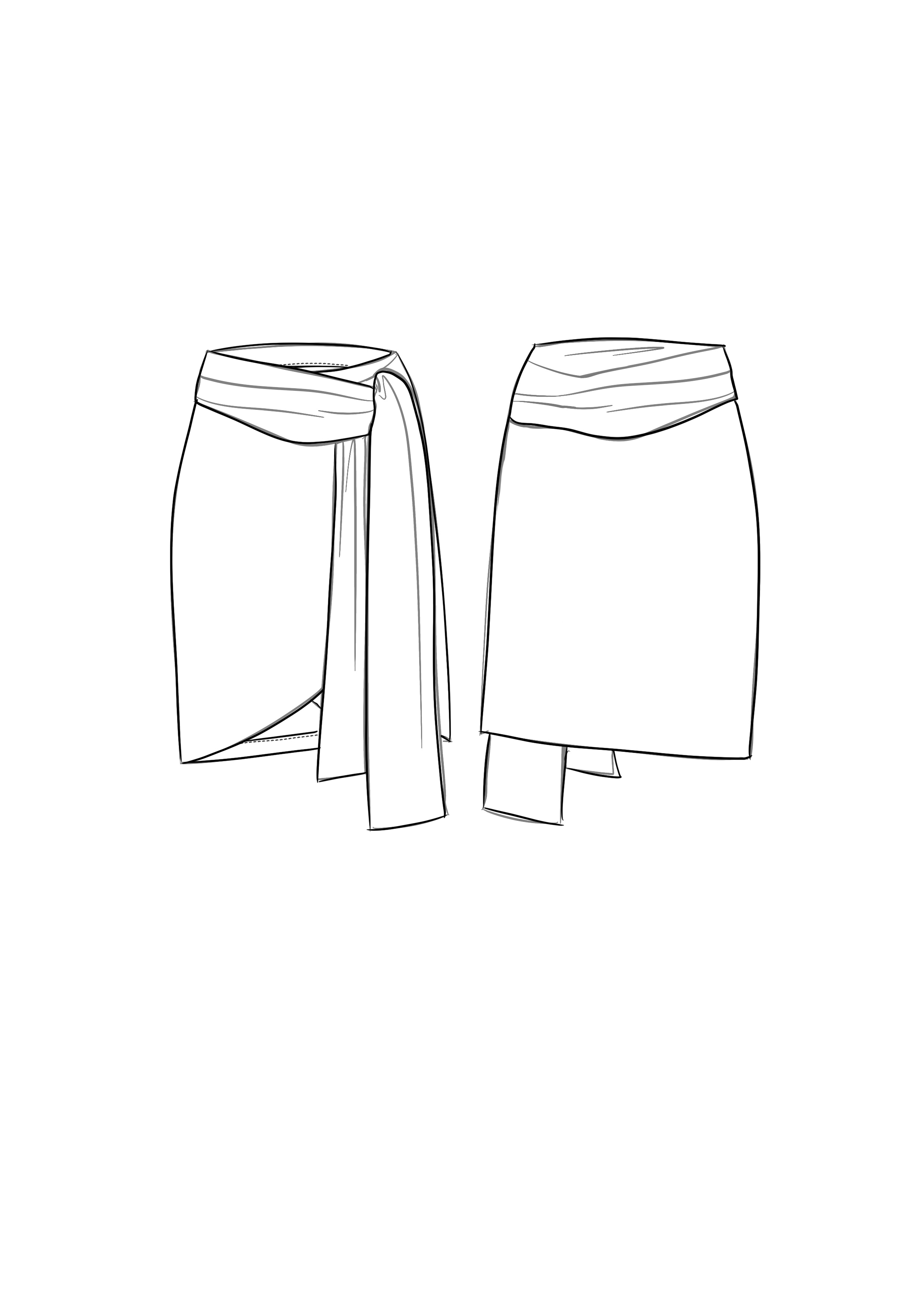Asymmetric Silk Midi Skirt