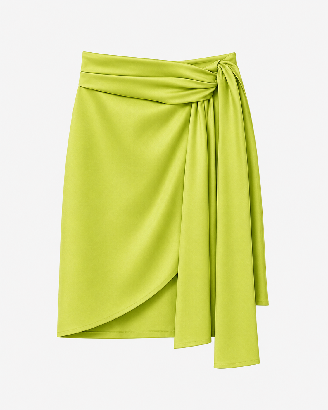 Asymmetric Silk Midi Skirt