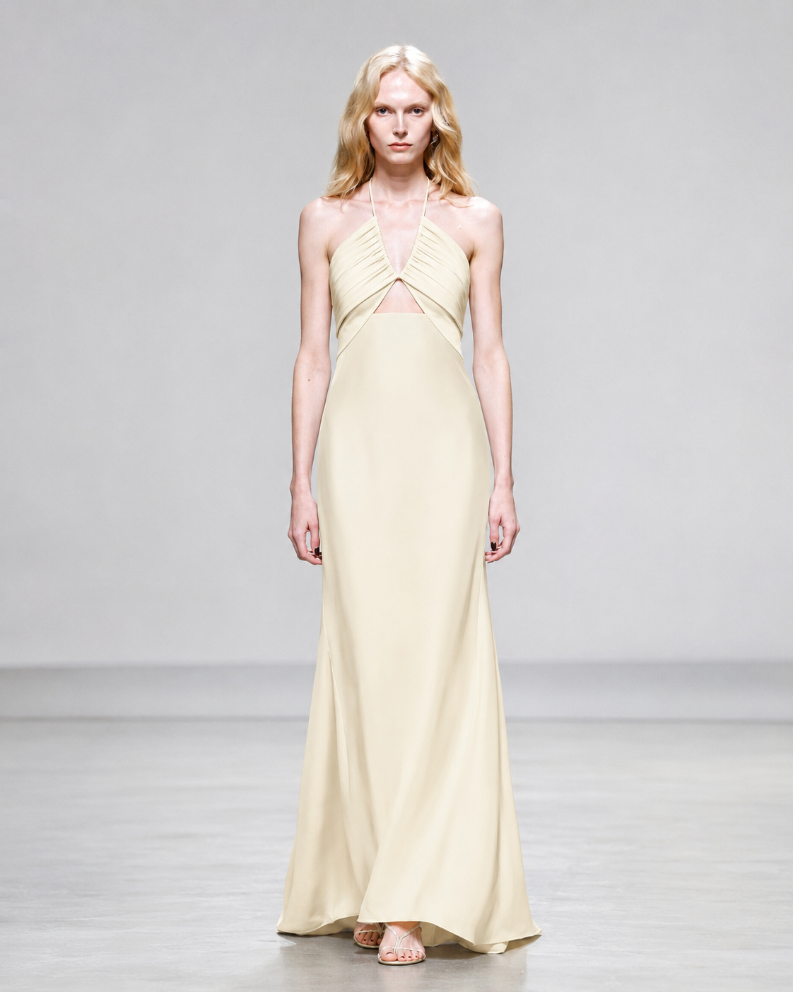 Halter Gown with Cutout Ivory