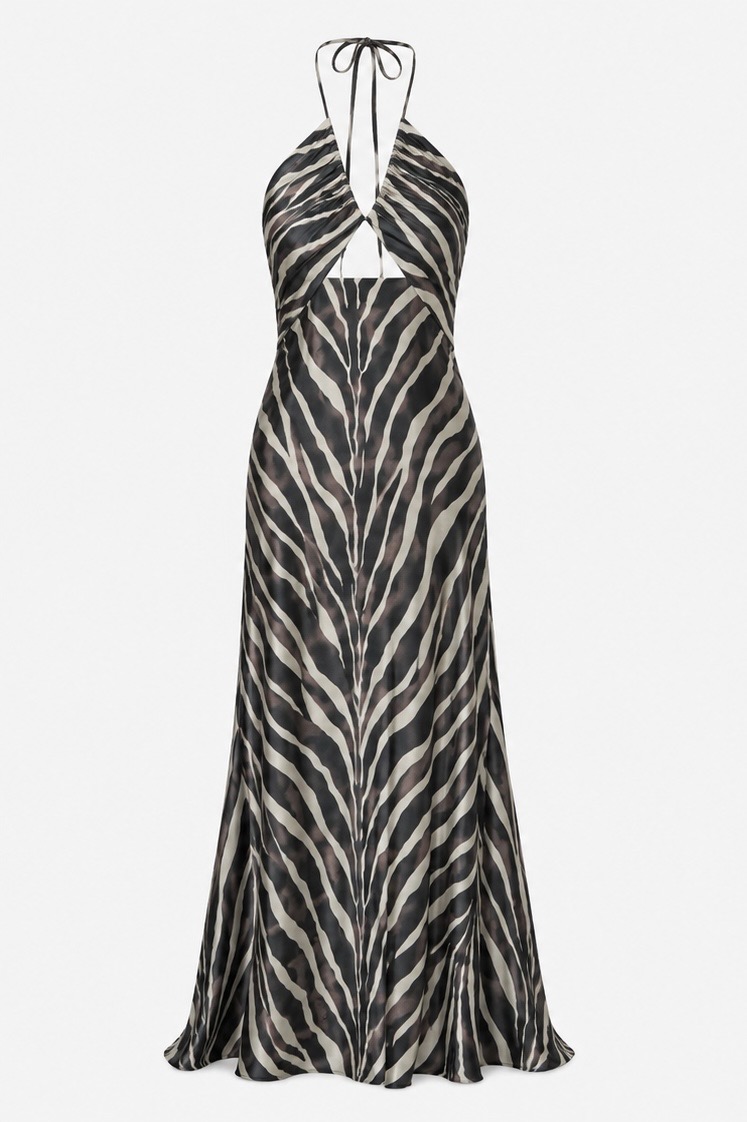 Halter Gown with Cutout