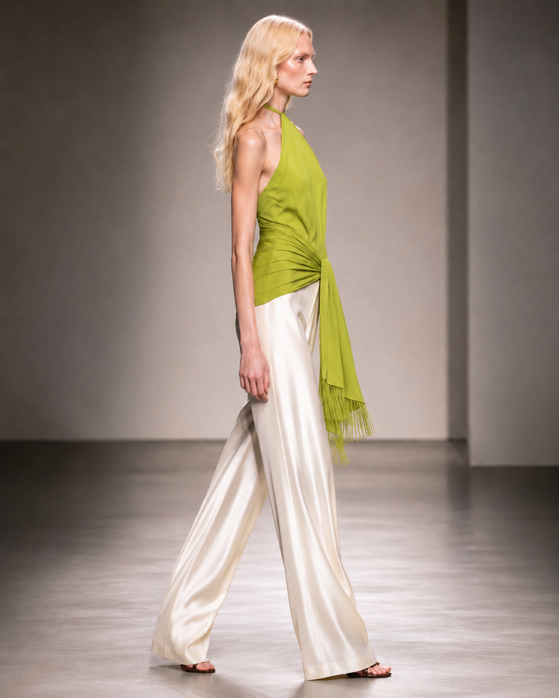 Wide-Leg Satin Pants