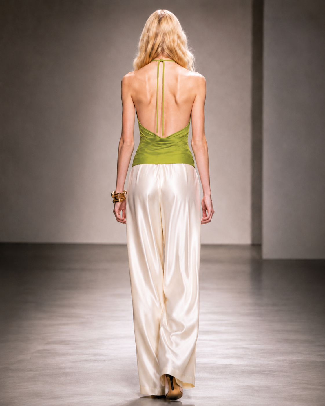 Wide-Leg Satin Pants