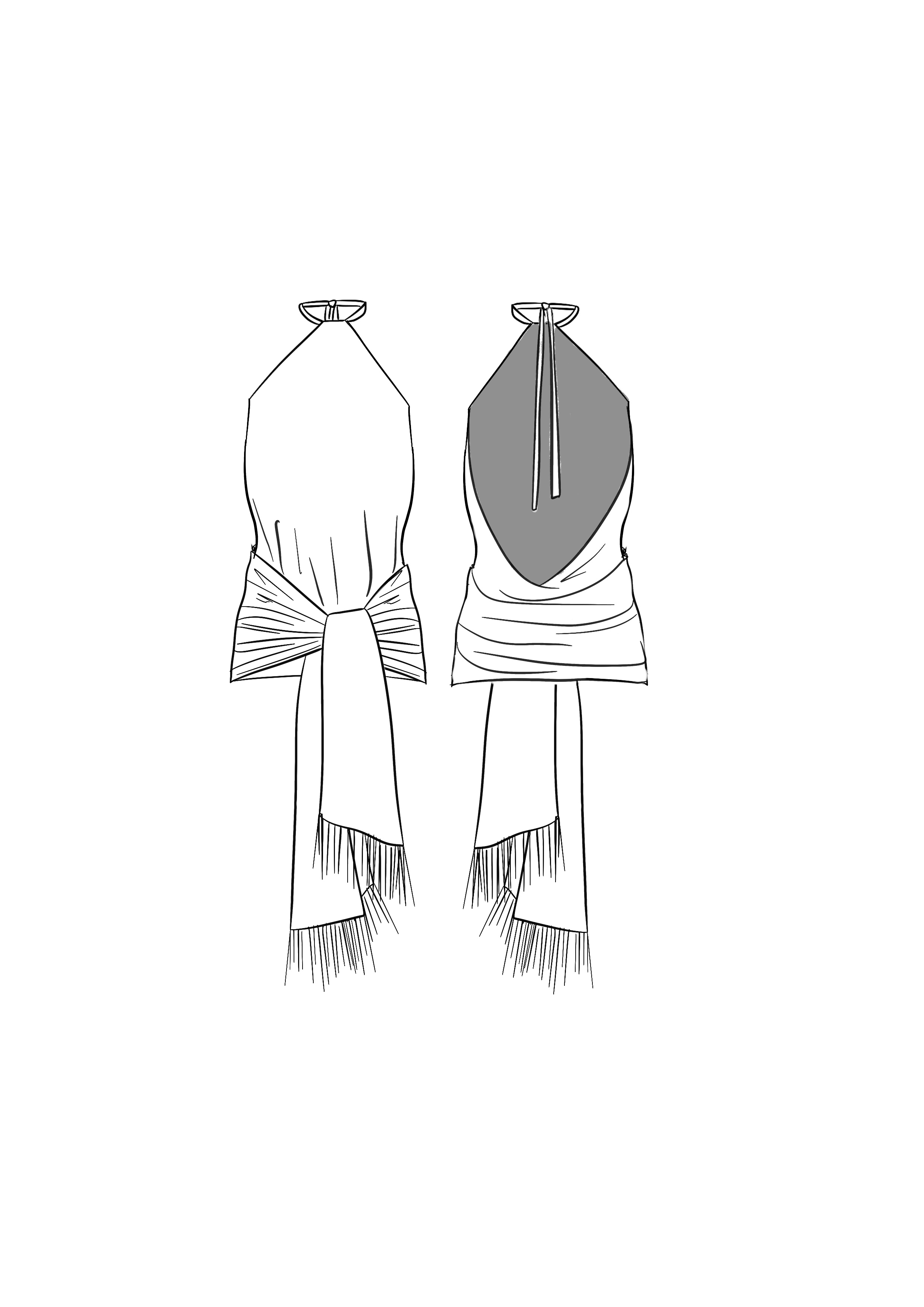 Wrapped Silk Fringed Halter Top